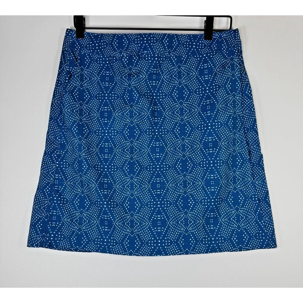 Rip Skirt Hawaii Wrap Skirt Women Medium Blue Boho Denim Geometric Travel Resort